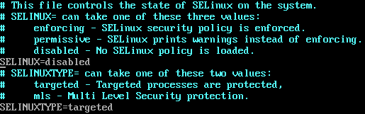 Fichier /etc/selinux/config