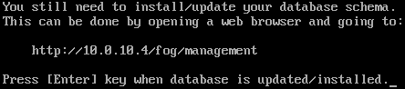 Fog Install/Update database schema
