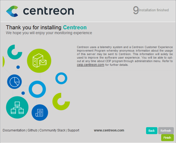 Centreon Installation finished