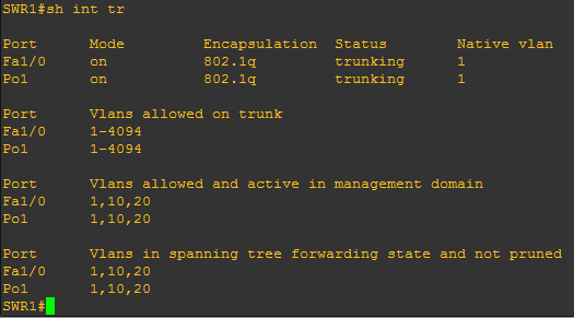 RES8 - Commande : sh int trunk