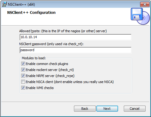 NSClient++ Configuration